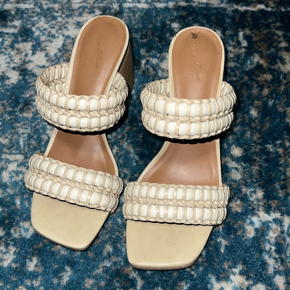 White/Tan Mules